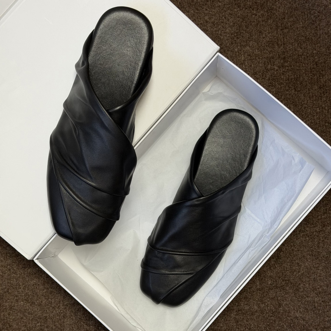 Sapatos de couro vintage preto - Mule Slip On avaliação e preço