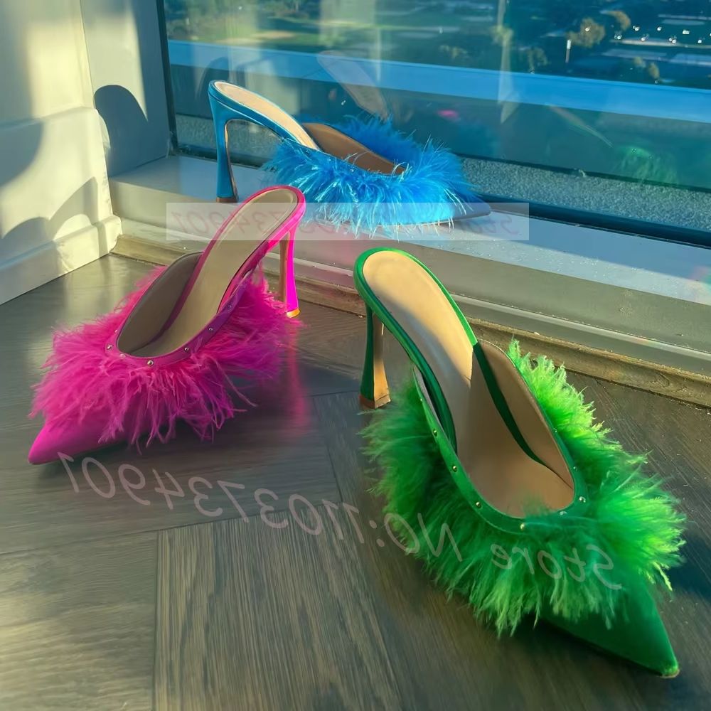 Mules Femininas de Salto Alto  - Court Heel Pointed avaliação e preço