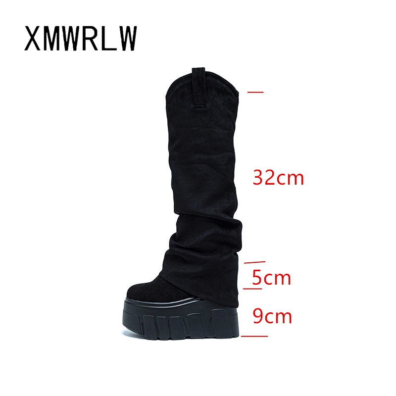 Xmwrlw 2025 outono inverno mul - Knee High Boots Women avaliação e preço