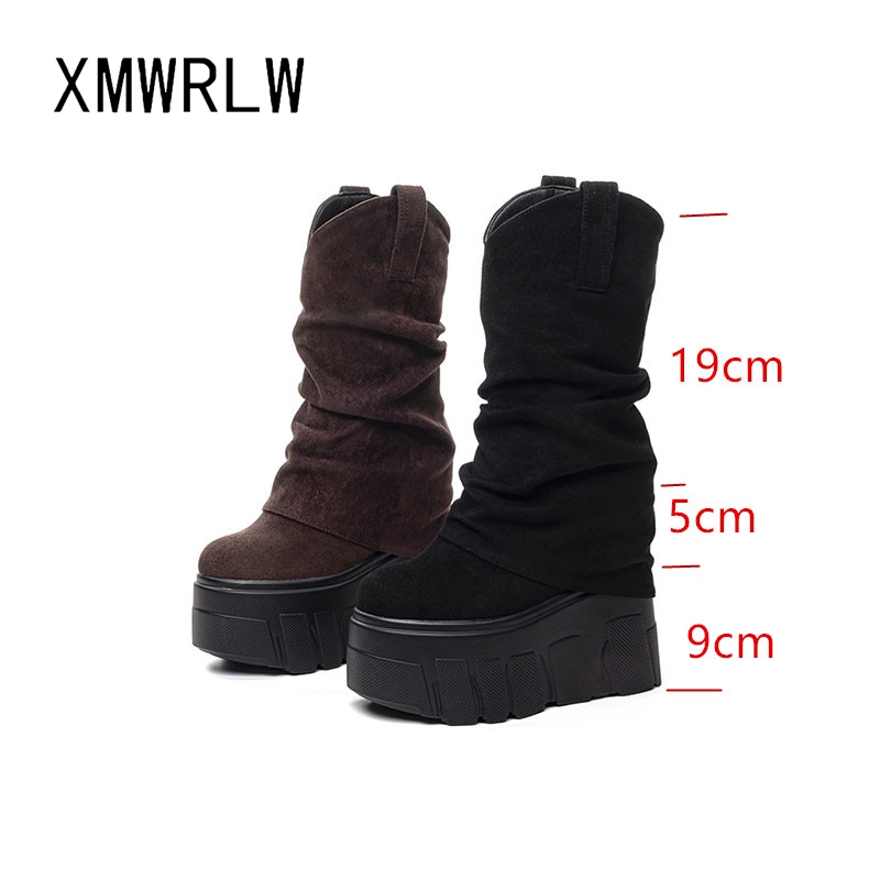 Xmwrlw 2025 outono inverno mul - Knee High Boots Women avaliação e preço